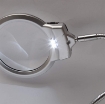 تصویر  ذره بین و لوپ پایه دار رومیزی  MG4B-7 LED - پایه وزنی خرطومی كامار (چین) 125mm 2X-4X