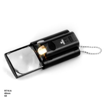 تصویر  ذره بین و لوپ جیبی و موبایلی  RT16A LED  كامار (هنگ كنگ)(40*40mm) 5X