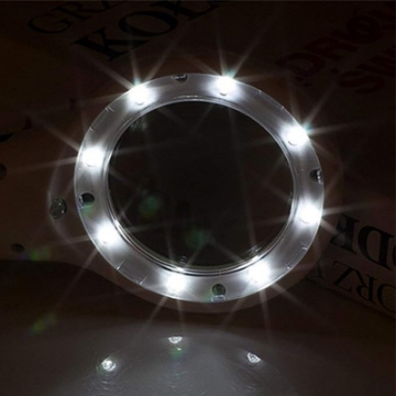 تصویر  ذره بین و لوپ دستی چراغ دار  9587 LED-UV - لمسی دور لامپ كامار (چین) 75mm 3X-10X