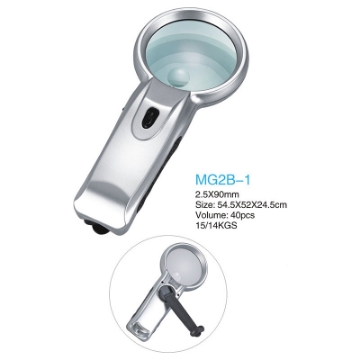 تصویر  ذره بین و لوپ دستی چراغ دار  MG2B-1 شارژ اهرمی بدون چراغ كامار (چین) 90mm 2X