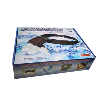 تصویر  ذره بین و لوپ دورسری چراغ دار  MG81001-B1 LED كامار (چین)  1/7X-2X-2/5X-3/5X