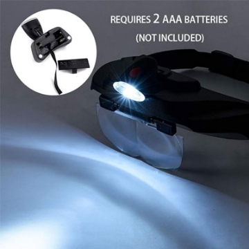 تصویر  ذره بین و لوپ دورسری چراغ دار  MG81001-F LED-دوحالته كامار (چین)  1/2X-1/8X-2/5X-3/5X