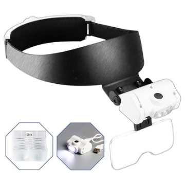 تصویر  ذره بین و لوپ دورسری چراغ دار  MG82000-J LED كامار (چین)  1X-1/5X-2X-2/5X-3/5X