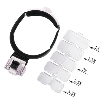 تصویر  ذره بین و لوپ دورسری چراغ دار  MG82000-J LED كامار (چین)  1X-1/5X-2X-2/5X-3/5X