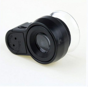 تصویر  ذره بین و لوپ كاسه ای  9001(MG13104) چراغدار كامار (چین) 90mm 3/5X