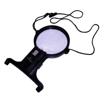 تصویر  ذره بین و لوپ گردنبندی دست آزاد  11087 چراغدار كامار (چین) 110mm 2X-4X