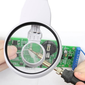 تصویر  ذره بین و لوپ لحیم كاری  MG16129DC LEDفیلتر دار - باتری و USB كامار (چین) (90&34mm) 3/5X-5X&8X