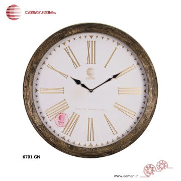 ساعت دیواری چوب طبیعی قطر 60 سانتی‌متر کامار (CAMAR) کد 6701