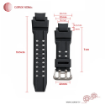 بند ساعت کاسیو (رابر) PU سایز 22 کامار (CAMAR) تولید هنگ کنگ کد 307 G-SHOCK GA-1000