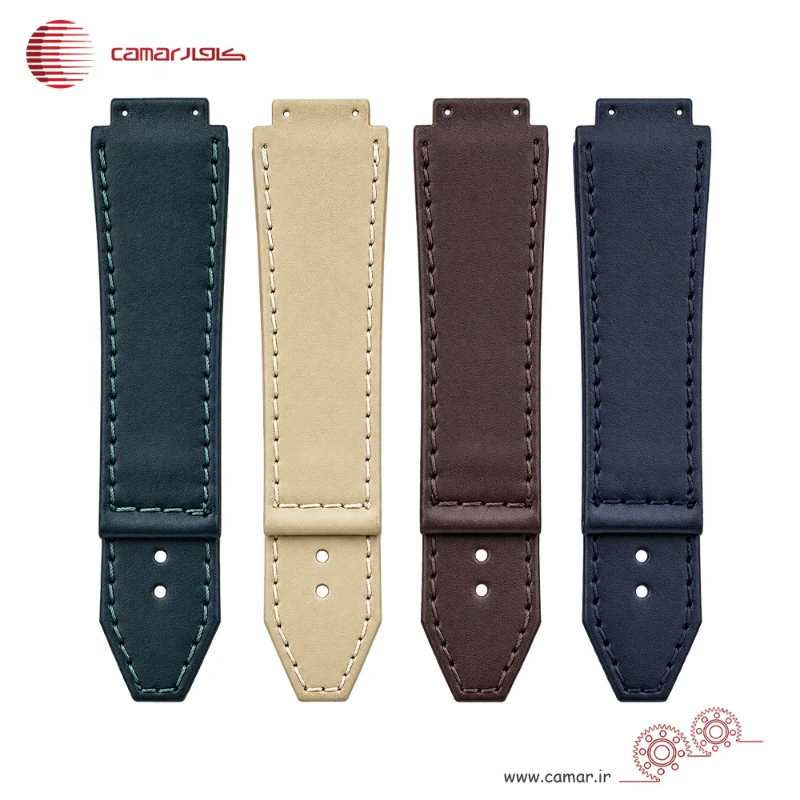 بند ساعت چرم طبیعی هابلوت طرح تخت کامار (Camar) تولید ایران کد HUBLOT