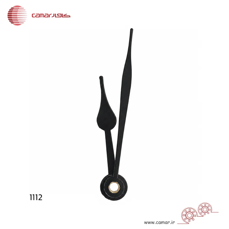 لوازم ساعت دیواری عقربه ساعت و دقیقه شمار سایز 6 سانتی‌متر فلش مشکی کامار (CAMAR) کد 1112