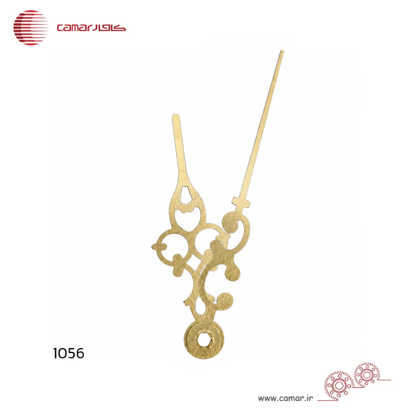 لوازم ساعت دیواری عقربه ساعت و دقیقه شمار سایز 8.8 سانتی‌متر فرفورژه طلایی روشن کامار (CAMAR) کد 1056