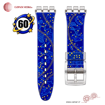 بند ساعت رابر سواچ طرح دار شفاف سایز 17mmSW کامار (CAMAR) تولید هنگ کنگ کد 60